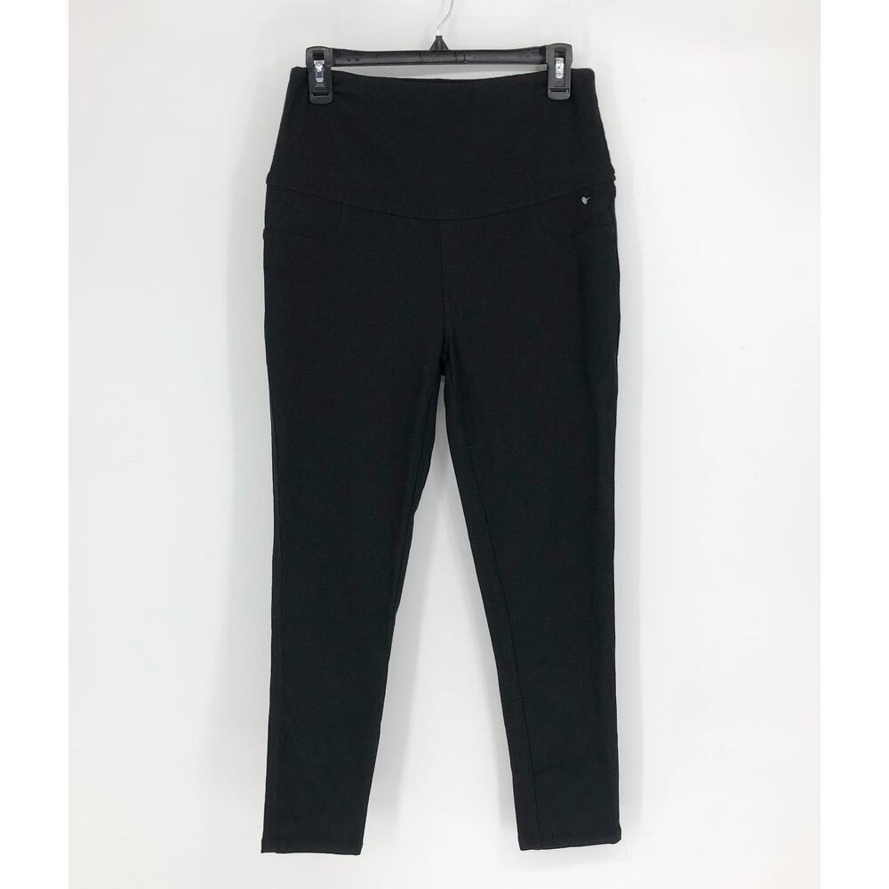 ANGEL MATERNITY Skinny Jeggings Small Black Over The Bump Stretch EUC